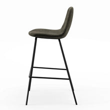 Load image into Gallery viewer, Set of 2 - Modern Counter Height Barstool with Low Back Dark Grey Fabric Seat