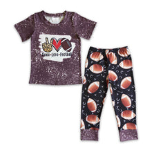 Load image into Gallery viewer, Peace love football kids boy clothing set