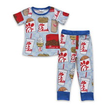 Load image into Gallery viewer, Blue fries drink kids boy pajamas