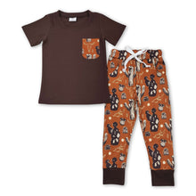 Load image into Gallery viewer, Brown cactus pocket top pants baby boy clothing