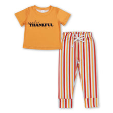 Load image into Gallery viewer, Feelin' Thankful top stripe pants boy Thanksgiving outfits