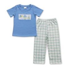 Load image into Gallery viewer, Balloon cake top plaid pants Happy birthday boy clothes