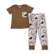 Load image into Gallery viewer, Short sleeves pocket rodeo kids boy outfits
