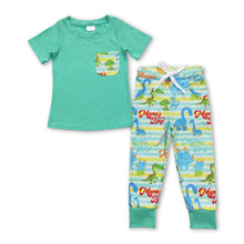 Load image into Gallery viewer, Mama's boy dinosaur pocket top pants kids clothing