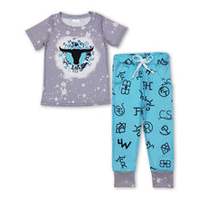 Load image into Gallery viewer, Grey cows top tags pants western boy clothes