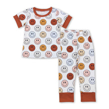 Load image into Gallery viewer, Brown short sleeves smile kids boy pajamas