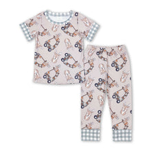 Load image into Gallery viewer, Plaid short sleeves camo deer kids boy pajamas