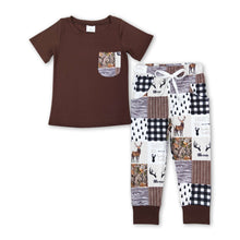 Load image into Gallery viewer, Brown pocket daddy's little hunting buddy boy clothes