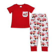 Load image into Gallery viewer, Heart truck pocket kids boys valentines outfits