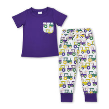 Load image into Gallery viewer, Tractor pocket top pants kids boys mardi gras outfits