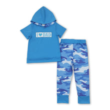 Load image into Gallery viewer, Blue I love DAD hoodie camo pants kids boys outfits