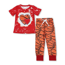 Load image into Gallery viewer, Basketball heart top pants kids boys clothing