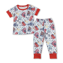 Load image into Gallery viewer, Short sleeves plaid cars kids boys pajamas