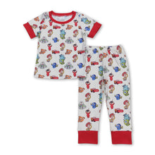 Load image into Gallery viewer, Short sleeves red toy kids boys pajamas