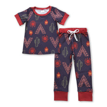 Load image into Gallery viewer, Short sleeves cactus sun top pants boys pajamas