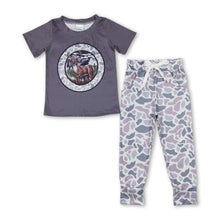 Load image into Gallery viewer, Grey deer top camo pocket pants boys clothing