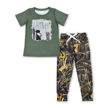 Load image into Gallery viewer, I love my dog camo kids boys clothing