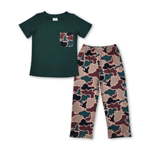 Load image into Gallery viewer, Green pocket top duck camo boys hunting clothes