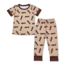Load image into Gallery viewer, Brown short sleeves duck call kids boys pajamas
