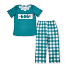 Load image into Gallery viewer, Child of god top plaid pants kids boys clothing