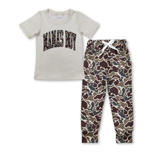 Load image into Gallery viewer, Mama's boy top camo pants kids boys clothing set