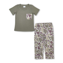 Load image into Gallery viewer, Short sleeves camo pocket top pants kids boys clothes