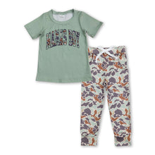 Load image into Gallery viewer, Short sleeves mint mama's boy top camo kids outfits