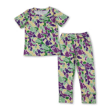 Load image into Gallery viewer, Purple yellow green camo boy Mardi Gras pajamas