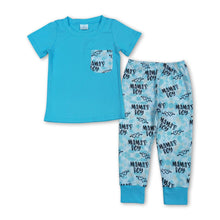 Load image into Gallery viewer, Short sleeves mama's boy pocket top pants kids outfits