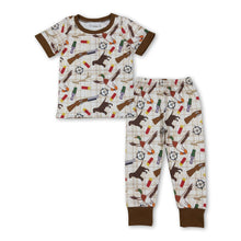 Load image into Gallery viewer, Short sleeves duck call dog kids boys pajamas