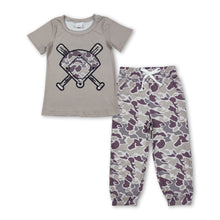 Load image into Gallery viewer, Short sleeves camo golf top pants toddler kids outfits