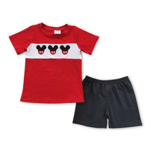 Load image into Gallery viewer, Mouse embroidery top shorts kids boy clothes