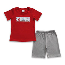 Load image into Gallery viewer, Crawfishi sailboat embroidery shirt shorts boy summer clothing
