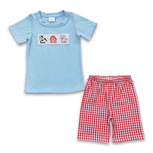 Load image into Gallery viewer, Pig cow embroidery kids boy farm clothing