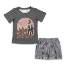 Load image into Gallery viewer, Wild west cactus shirt shorts kids boy clothes