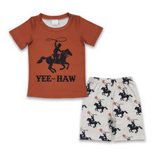 Load image into Gallery viewer, Horse rodeo yeehaw kids boy clothing set