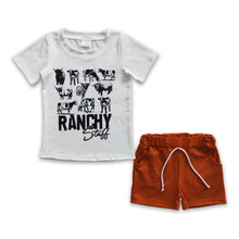 Load image into Gallery viewer, Cow shirt brown shorts kids boy summer outfits