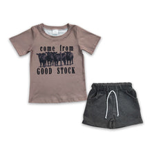 Load image into Gallery viewer, Come from stock cow shirt shorts kids boy summer outfits
