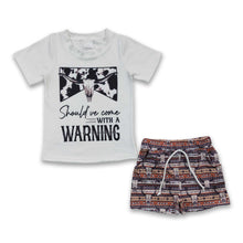 Load image into Gallery viewer, Bull skull shirt shorts baby boy western outfits