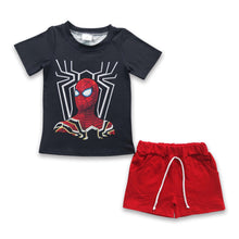 Load image into Gallery viewer, Spider shirt red shorts kids boy clothing set
