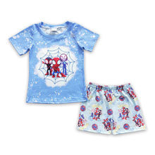 Load image into Gallery viewer, Spider bleached shirt shorts kids boy summer outfits