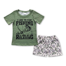 Load image into Gallery viewer, Fishing short sleeves shirt shorts boy summer outfits