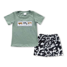 Load image into Gallery viewer, Short sleeves cow shirt shorts boy summer clothing