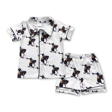 Load image into Gallery viewer, Short sleeves horse rodeo baby kids summer pajamas