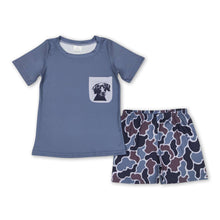 Load image into Gallery viewer, Dog pocket top camo shorts boy summer outfits