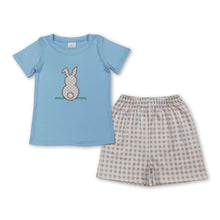 Load image into Gallery viewer, Bunny top plaid shorts kids boy easter outfits
