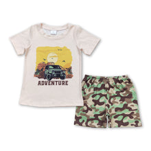 Load image into Gallery viewer, Adventure truck top camo shorts boys summer clothing