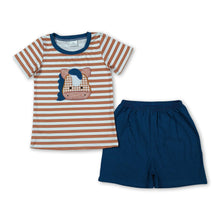 Load image into Gallery viewer, Brown stripe cows top shorts boys summer outfits