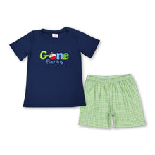 Load image into Gallery viewer, Gone fishing plaid shorts boys summer clothes