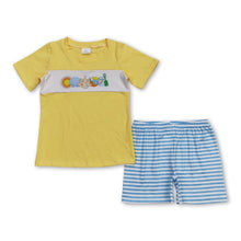 Load image into Gallery viewer, Yellow short sleeves beach summer boys clothing set